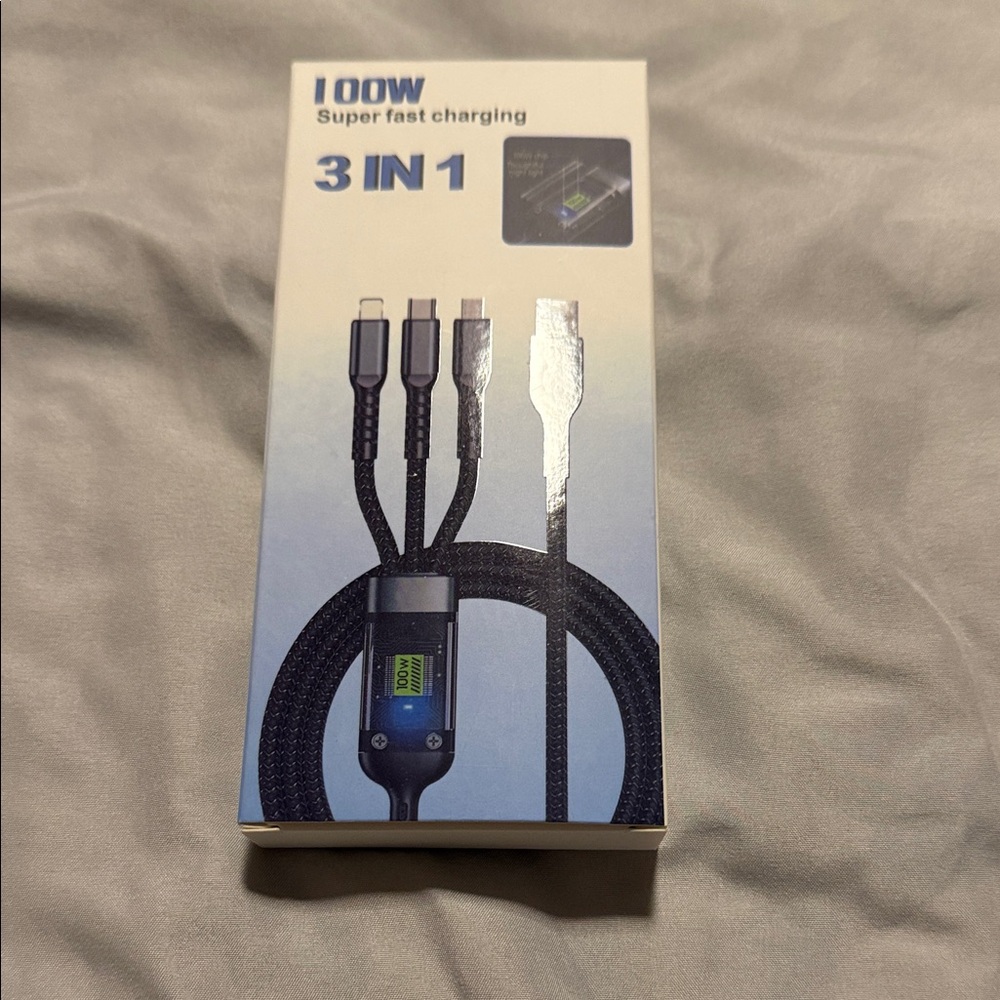 Amazon 100W 3-in-1 Charging Cable - Black